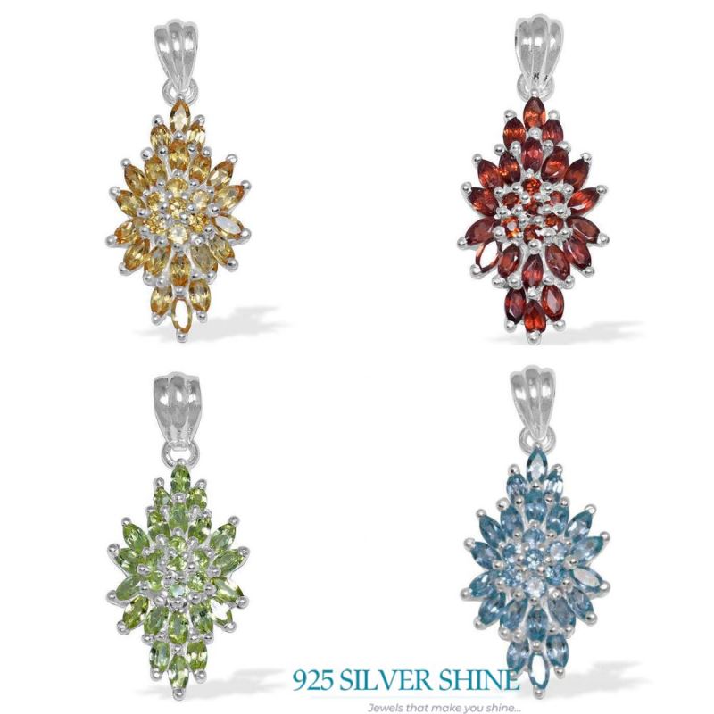 Citrine Gemstone Pendants In 925 Fine Silver Jewelry 925SP1495_1