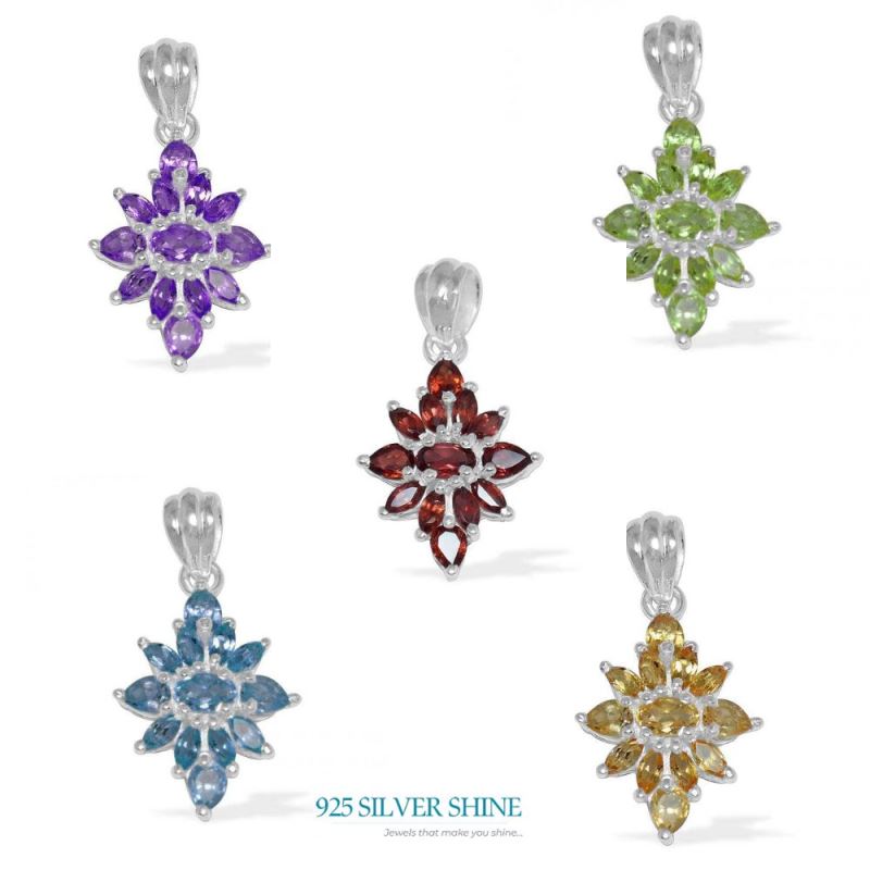 925 Sterling Silver Handmade Pendants In Garnet Gemstone Jewelry 925SP1516_2