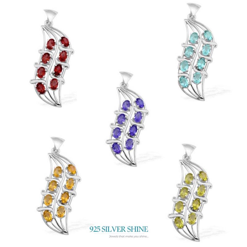 925 Fine Silver Pendants In Citrine Gemstone Jewelry 925SP1535_1