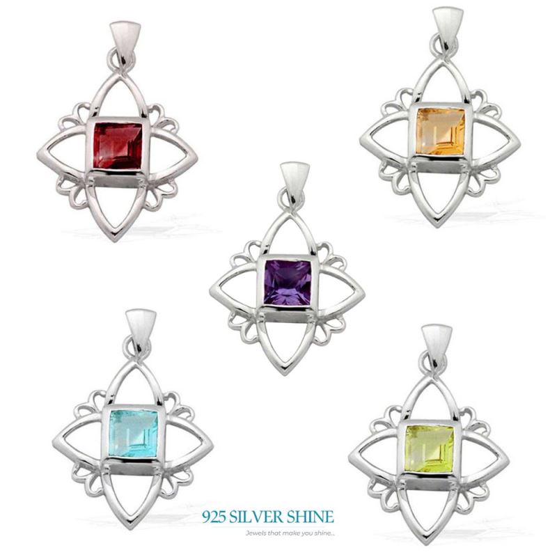 925 Sterling Silver Handmade Pendants In Blue Topaz Gemstone Jewelry 925SP1566_2