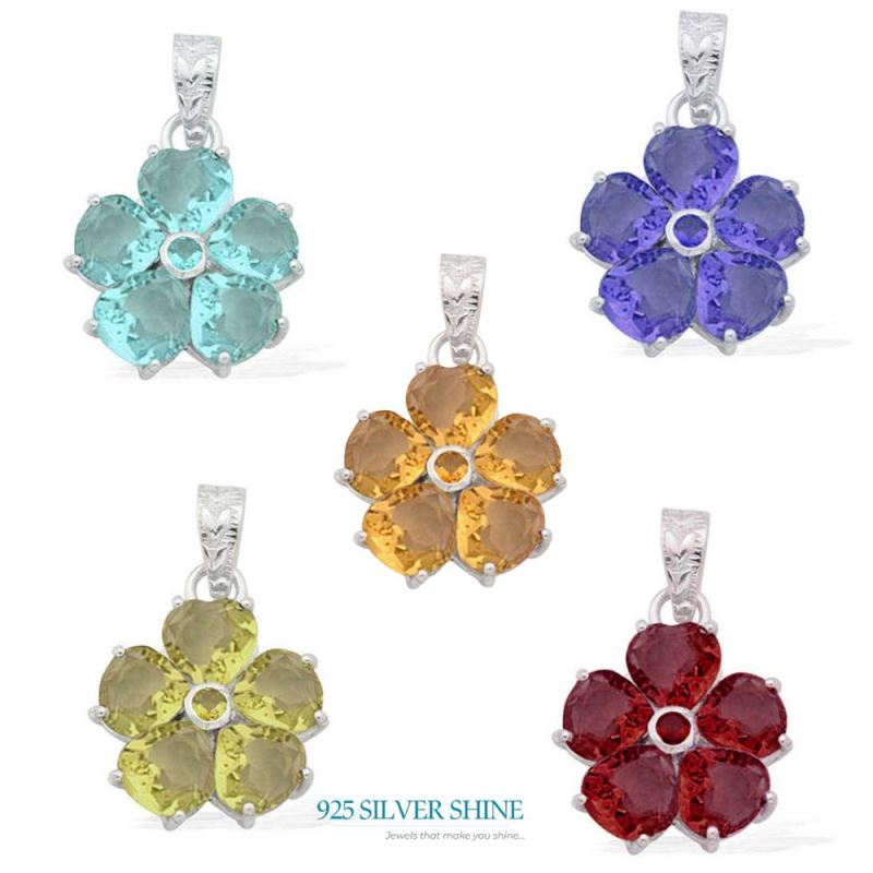 Solid Sterling Silver Handmade Pendants In Amethyst Gemstone Jewelry 925SP1577_1