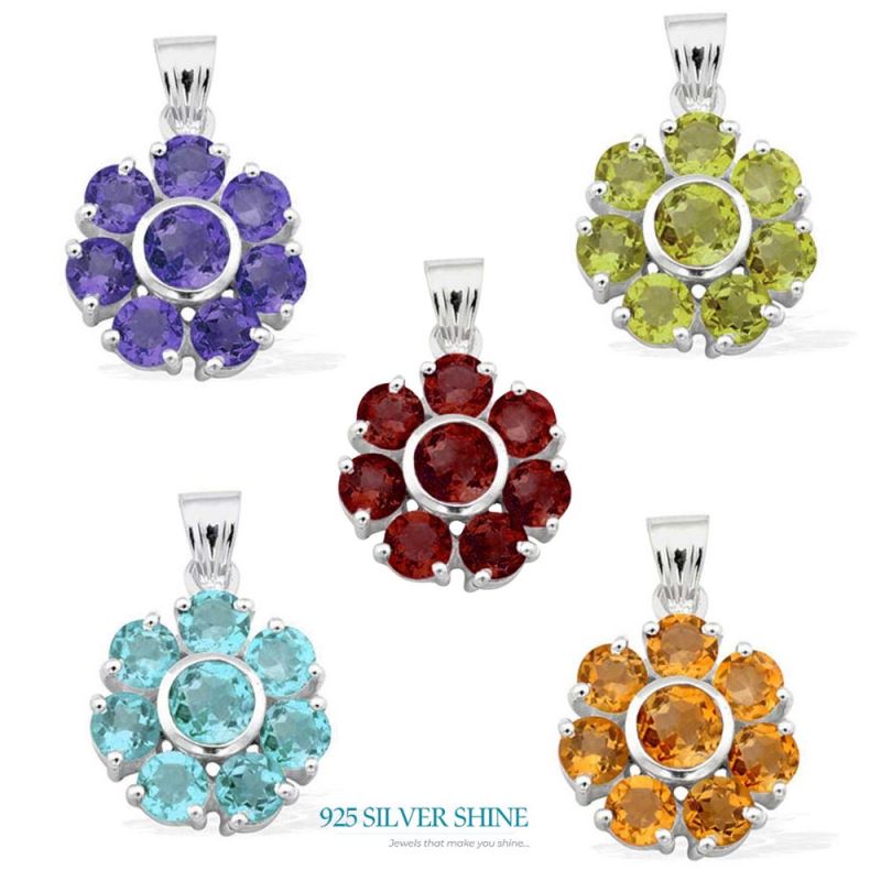 925 Fine Silver Pendants In Citrine Gemstone Jewelry 925SP1585_2
