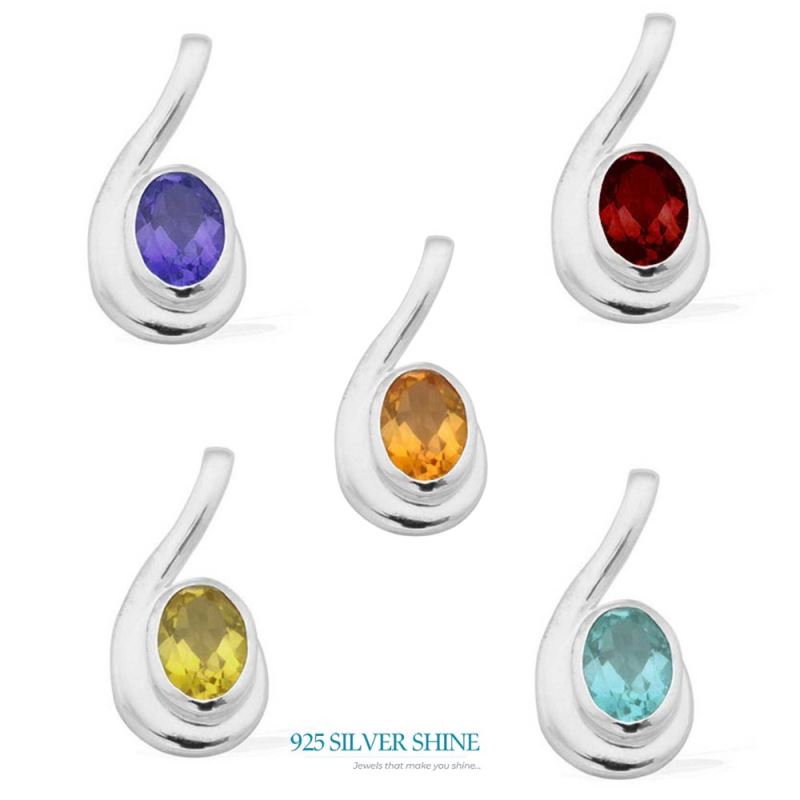 925 Fine Silver Pendants In Citrine Gemstone Jewelry 925SP1620_2