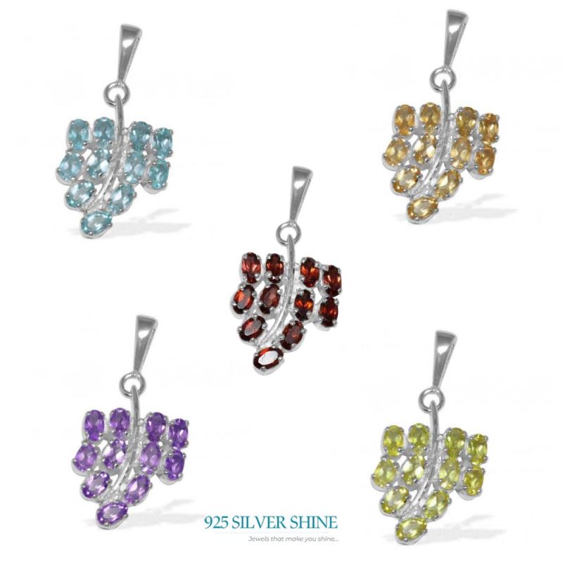 Garnet Gemstone Pendants In 925 Solid Silver Jewelry 925SP1644_3