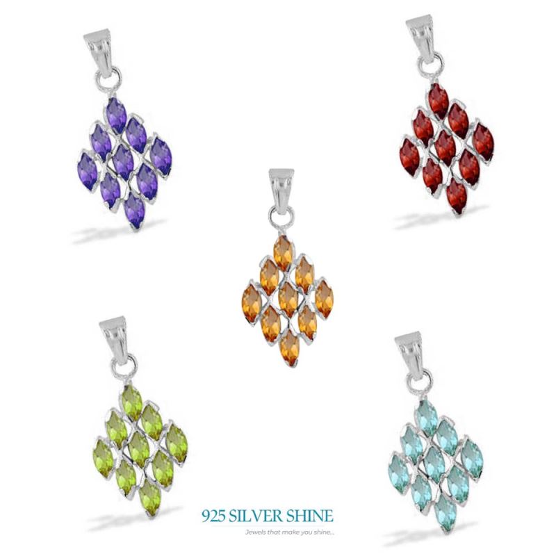 Amethyst Gemstone Handmade Pendants In Solid Sterling Silver Jewelry 925SP1657_1