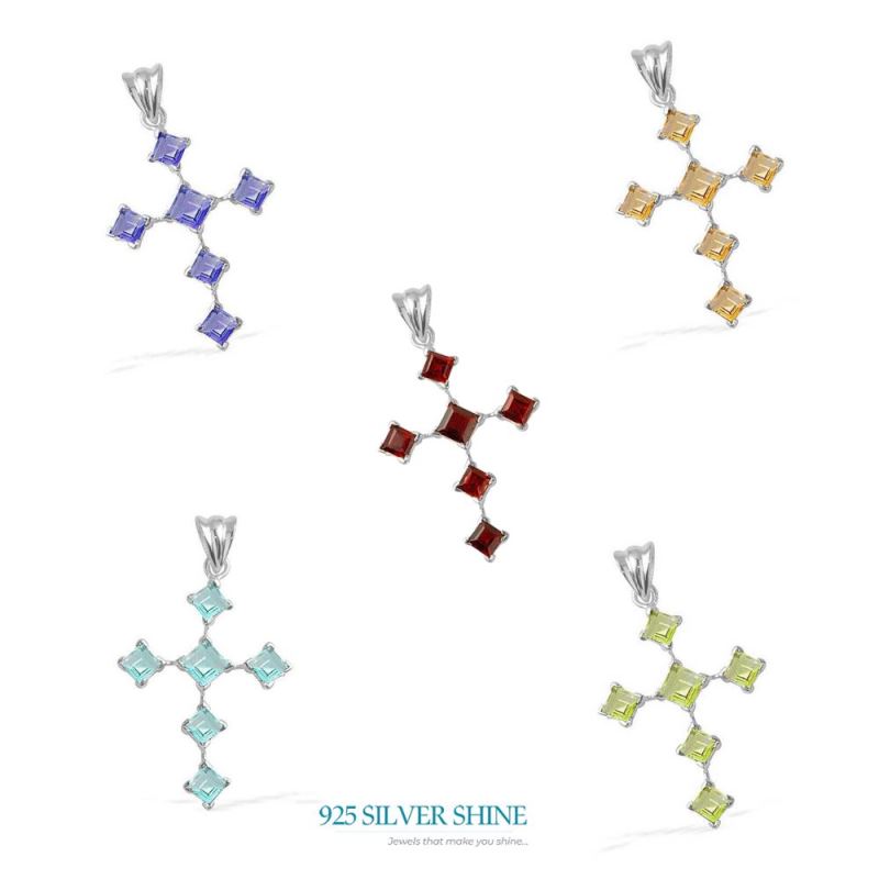 925 Fine Silver Pendants In Citrine Gemstone Jewelry 925SP1680_1
