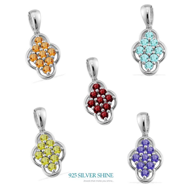 Fine Sterling Silver Pendants In Peridot Gemstone Jewelry 925SP1688_2