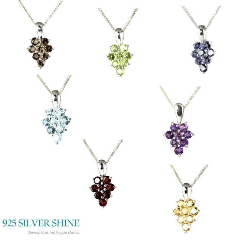 Smokey Gemstone Pendants In Solid Sterling Silver Jewelry 925SP208-7_2