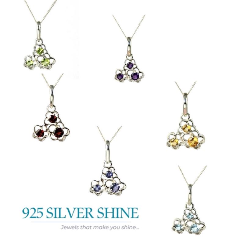 Solid Sterling Silver Handmade Pendants In Amethyst Gemstone Jewelry 925SP213-5_2