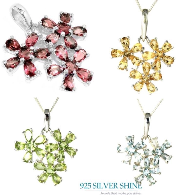 Blue Topaz Gemstone Pendants In 925 Solid Silver Jewelry 925SP220-1_1
