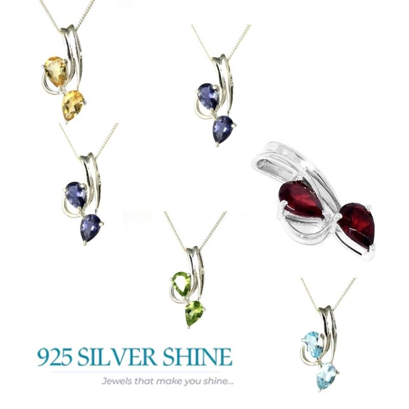 Citrine Gemstone Pendants In 925 Solid Silver Jewelry 925SP221-2_2