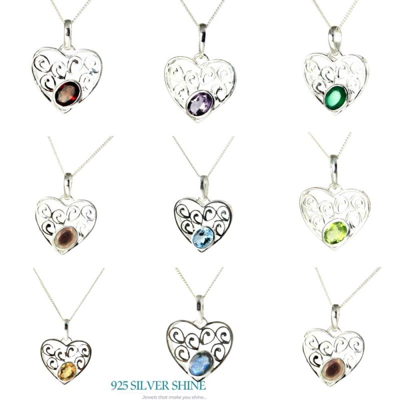 925 Fine Silver Pendants In Citrine Gemstone Jewelry 925SP222-2_1