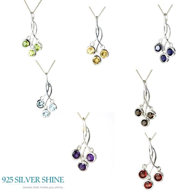 Blue Topaz Gemstone Handmade Pendants In Solid Sterling Silver Jewelry 925SP227-3_2