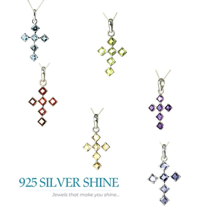 Blue Topaz Gemstone Handmade Pendants In Solid Sterling Silver Jewelry 925SP228-1_2