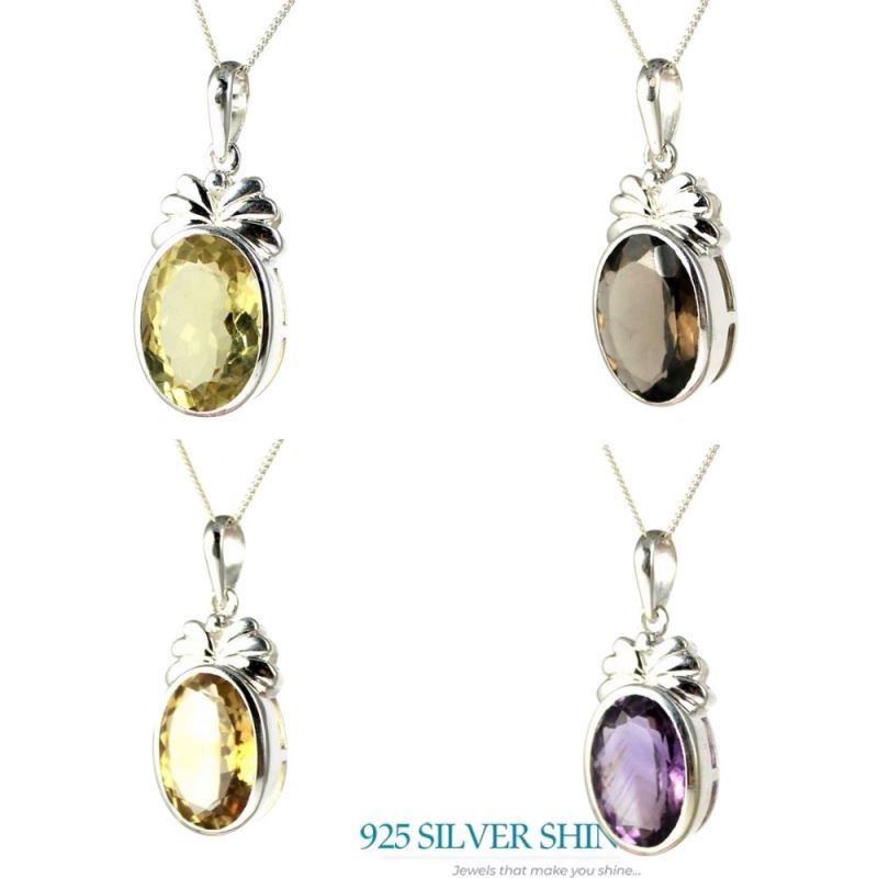Amethyst Gemstone Handmade Pendants In Solid Sterling Silver Jewelry 925SP236-3_2