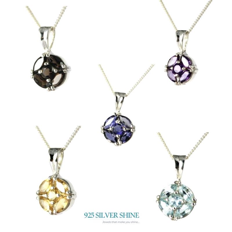 925 Sterling Silver Handmade Pendants In Citrine Gemstone Jewelry 925SP237-3_1