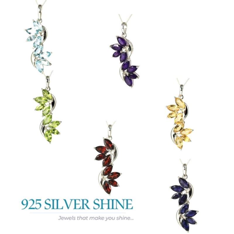 Citrine Gemstone Pendants In Fine Sterling Silver Jewelry 925SP241-3_1