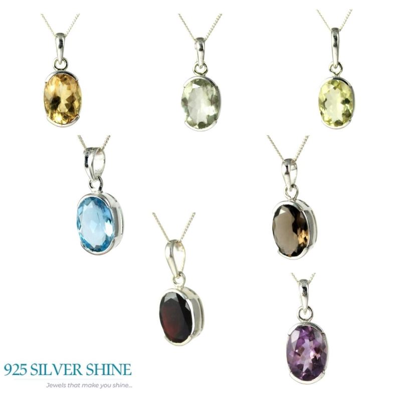 Lemon Quartz Gemstone Pendants In 925 Fine Silver Jewelry 925SP251-6_2