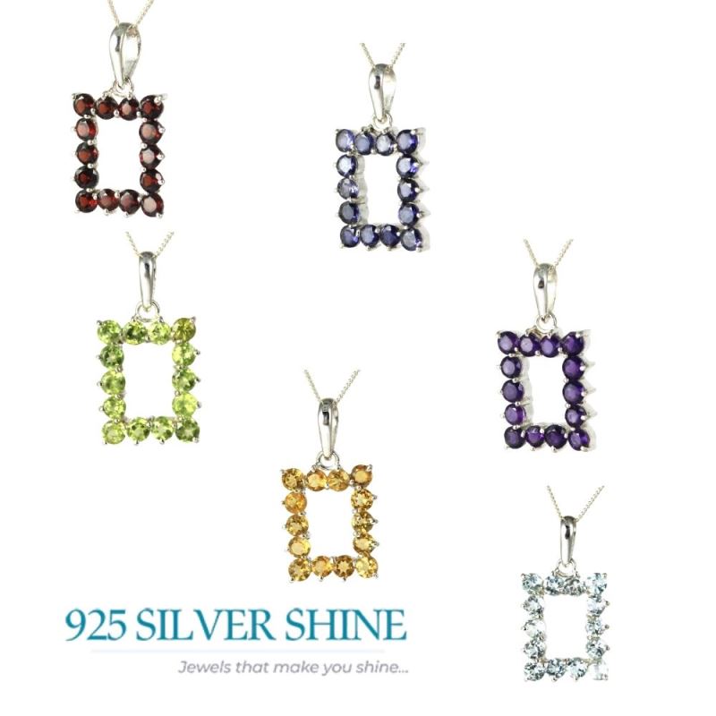 925 Solid Silver Pendants In Peridot Gemstone Jewelry 925SP255-4_2