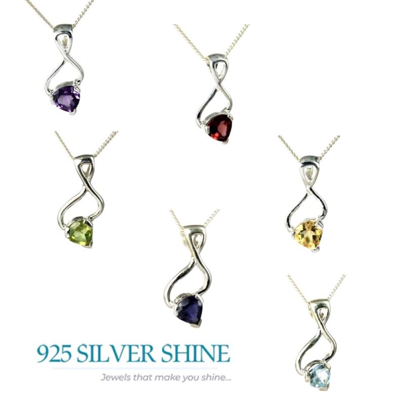 Fine Sterling Silver Pendants In Blue Topaz Gemstone Jewelry 925SP256-2_2