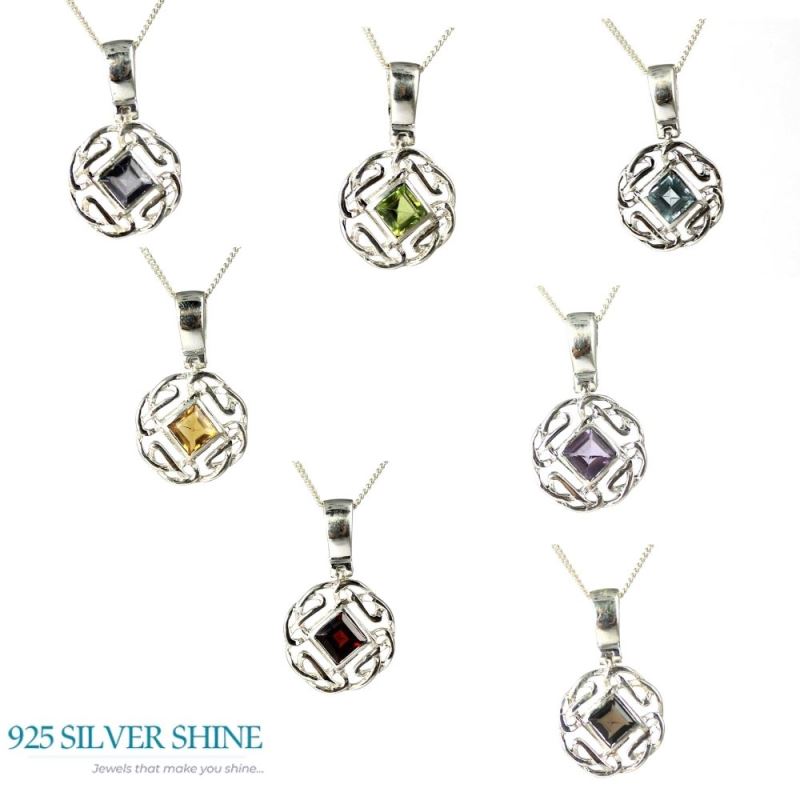 Smokey Gemstone Pendants In Fine Sterling Silver Jewelry 925SP257-6_2