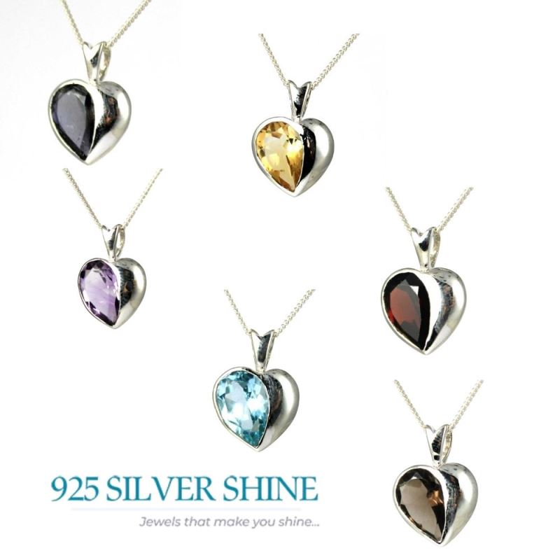 Citrine Gemstone Pendants In 925 Solid Silver Jewelry 925SP260-5_2