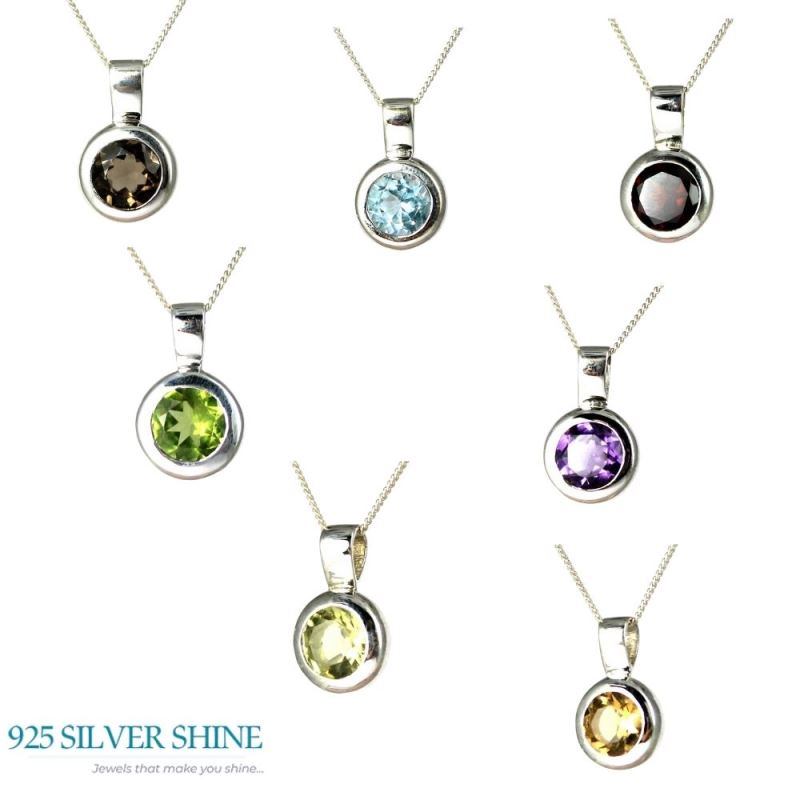 925 Fine Silver Pendants In Citrine Gemstone Jewelry 925SP262-3_2