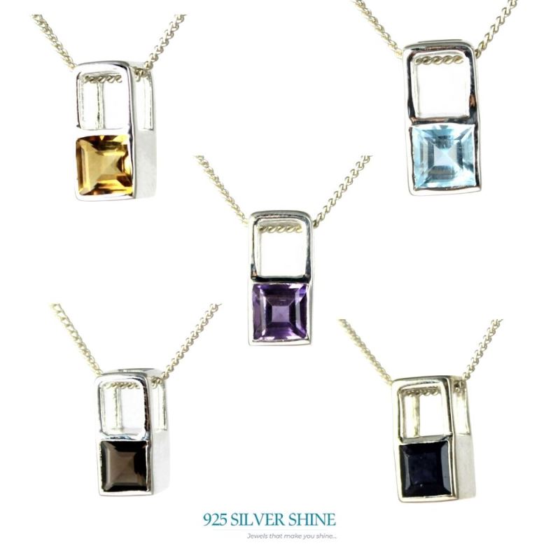 925 Sterling Silver Handmade Pendants In Amethyst Gemstone Jewelry 925SP263-2_2