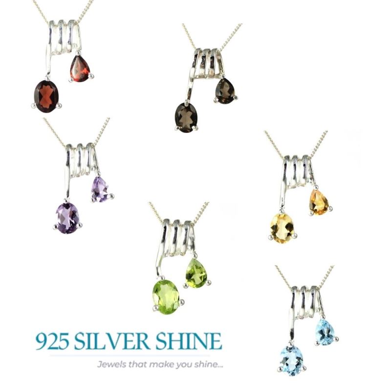Peridot Gemstone Pendants In Solid Sterling Silver Jewelry 925SP264-7_2