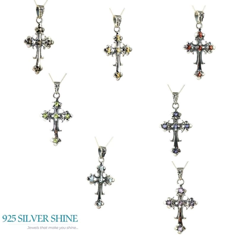Smokey Gemstone Pendants In 925 Fine Silver Jewelry 925SP265-2_2