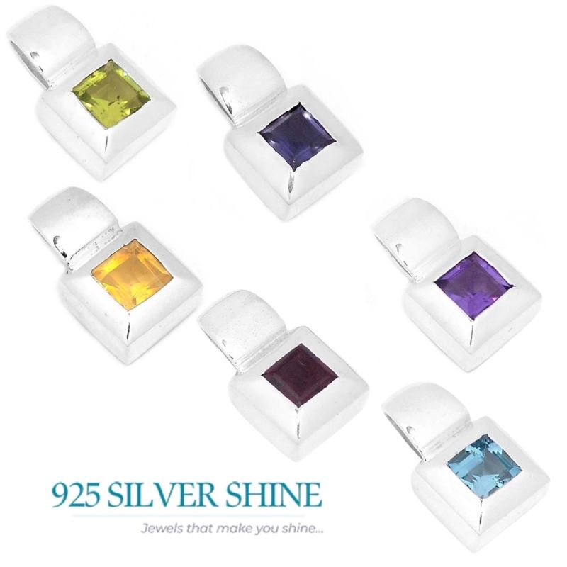 925 Solid Silver Pendants In Garnet Gemstone Jewelry 925SP272-4_2