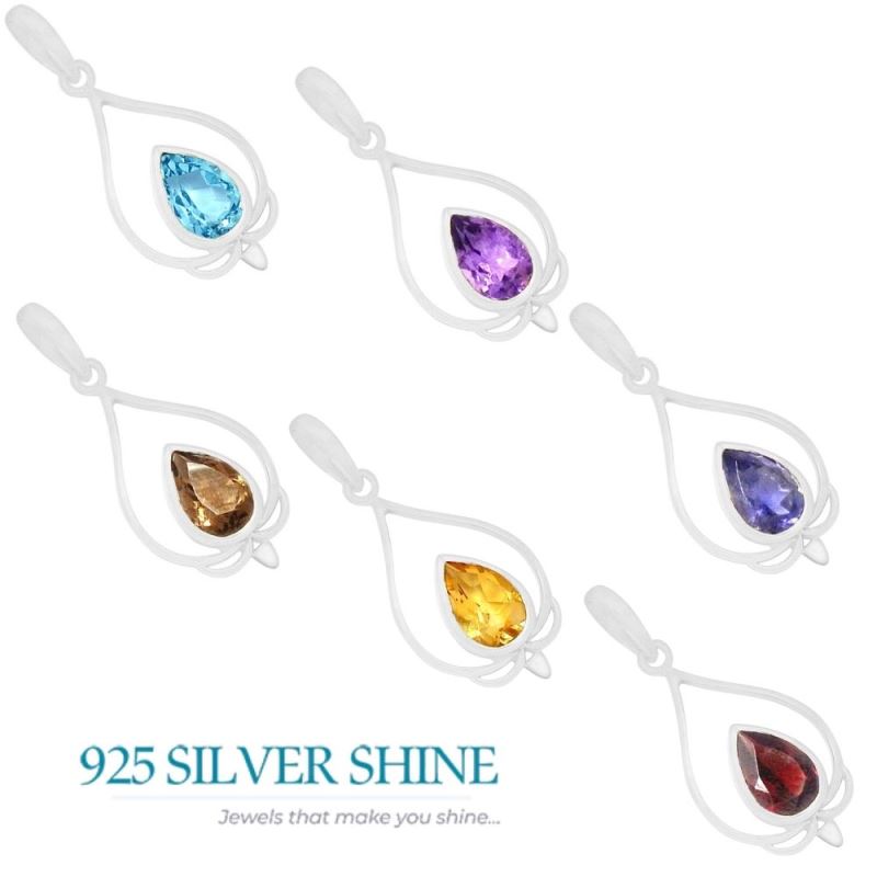 Citrine Gemstone Handmade Pendants In 925 Sterling Silver Jewelry 925SP274-3_2