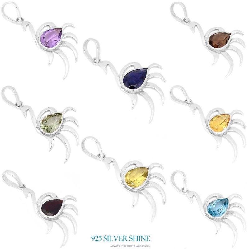 Garnet Gemstone Handmade Pendants In 925 Sterling Silver Jewelry 925SP276-3_1