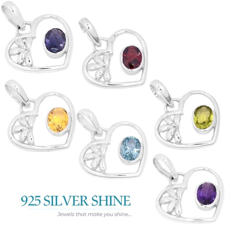Solid Sterling Silver Handmade Pendants In Peridot Gemstone Jewelry 925SP278-1_1
