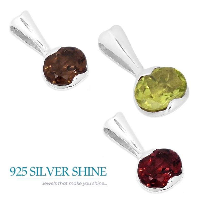 925 Solid Silver Pendants In Peridot Gemstone Jewelry 925SP279-2_2