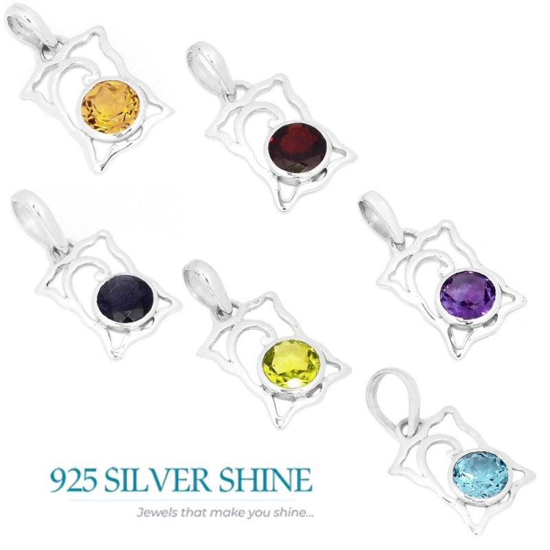 Solid Sterling Silver Handmade Pendants In Peridot Gemstone Jewelry 925SP281-1_2