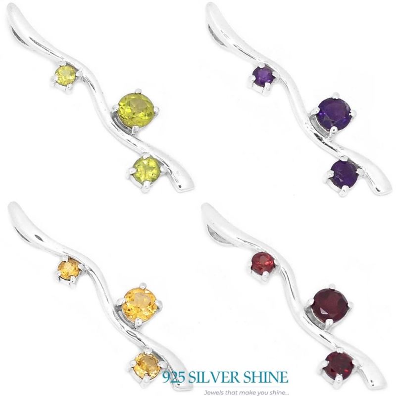Peridot Gemstone Pendants In Fine Sterling Silver Jewelry 925SP282-1_2