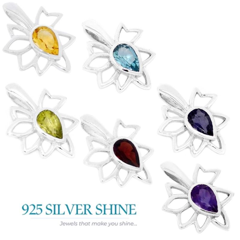 925 Sterling Silver Handmade Pendants In Citrine Gemstone Jewelry 925SP287-4_2
