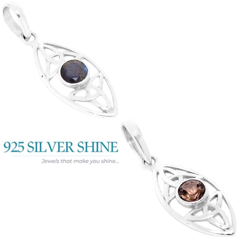 925 Solid Silver Pendants In Labradorite Gemstone Jewelry 925SP290-1_2
