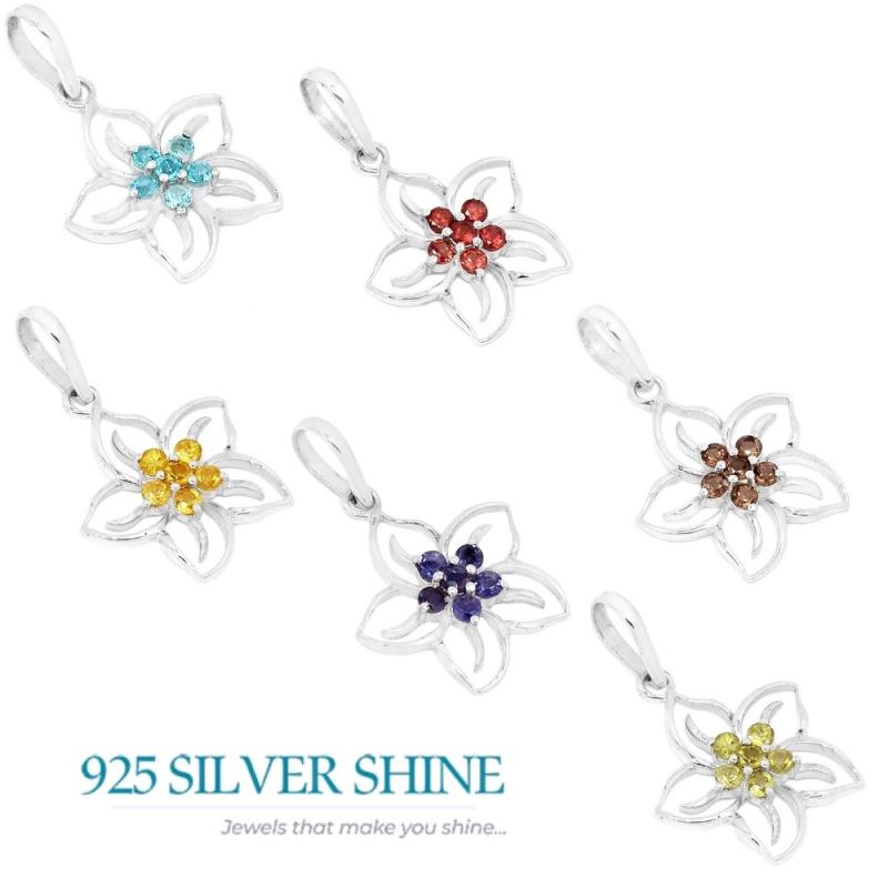 925 Fine Silver Pendants In Citrine Gemstone Jewelry 925SP291-5_2