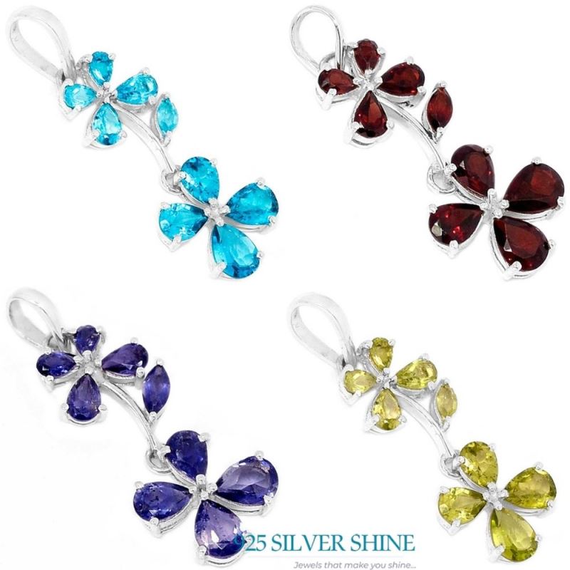 Lemon Quartz Gemstone Pendants In 925 Solid Silver Jewelry 925SP296-1_2