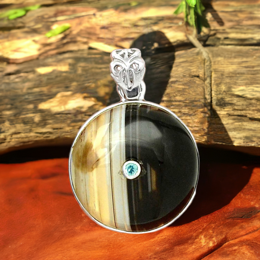 Multi Gemstone Handmade Pendants In 925 Sterling Silver Jewelry 925SP70-3