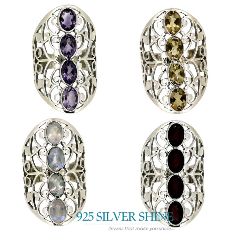 Genuine Garnet Gemstone Handmade Ring In 925 Sterling Silver 925SR020-1_5