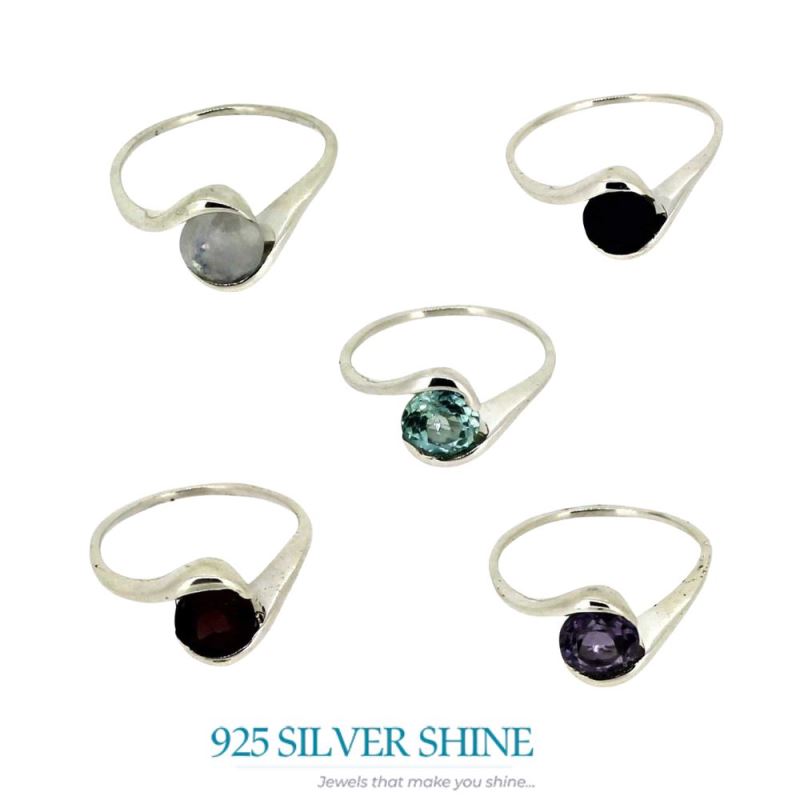 Stunning Blue Topaz Gemstone Ring In Solid Silver 925SR023-5_5