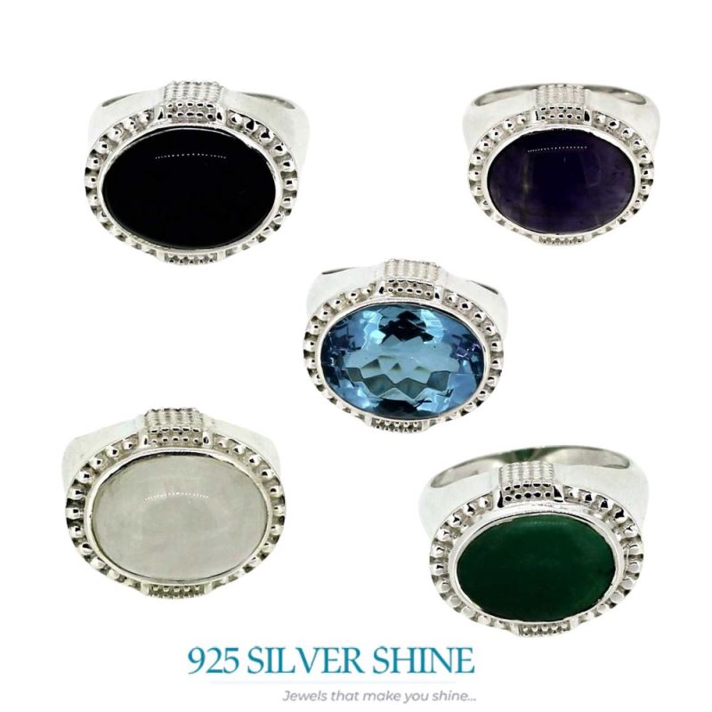 Hydro Blue Topaz Gemstone Ring In Sterling Silver 925SR042-5_5