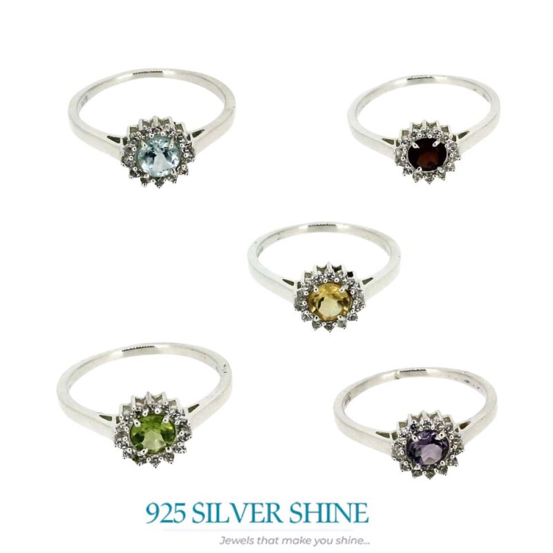 Single Stone Citrine Gemstone Silver Rings 925SR050-3_4