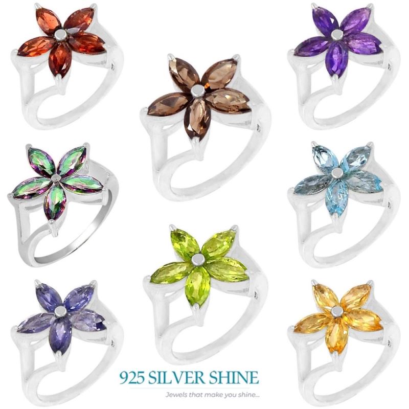Semi Precious Smoky Quartz Gemstone Handmade Ring In 925 Sterling Silver 925SR055-1_1