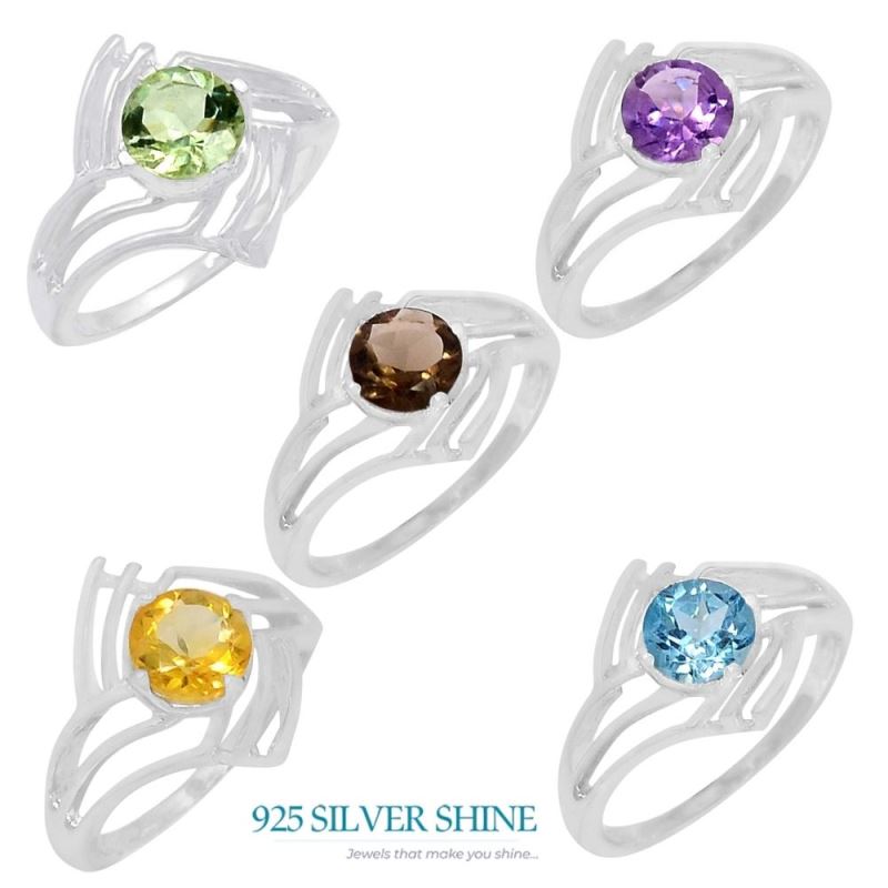 Genuine Smoky Quartz Gemstone Ring In 925 Solid Silver 925SR060-6_1