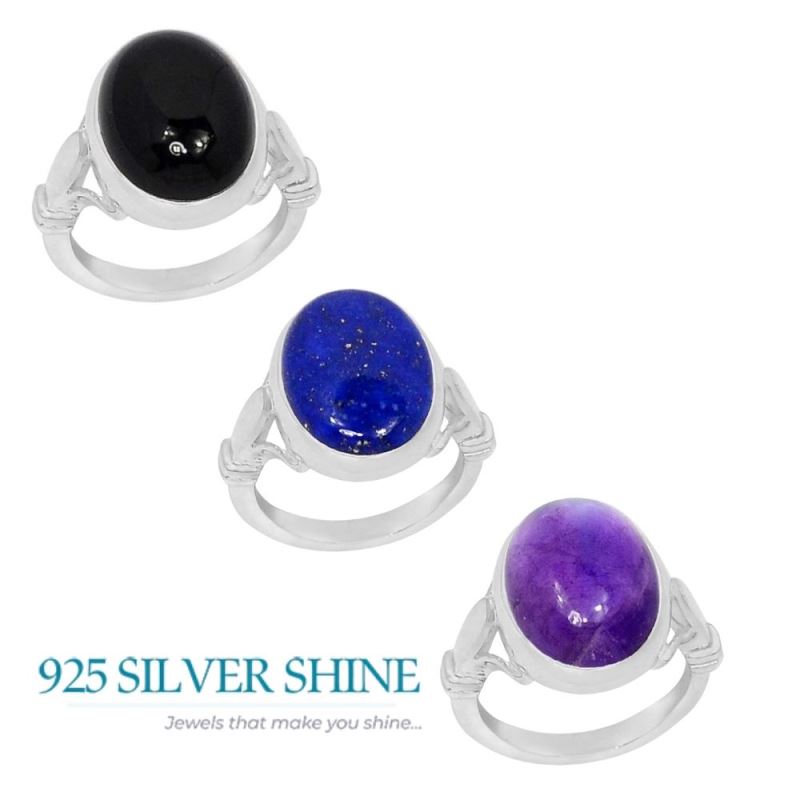 Amethyst Gemstone Silver Rings 925SR062-3_1