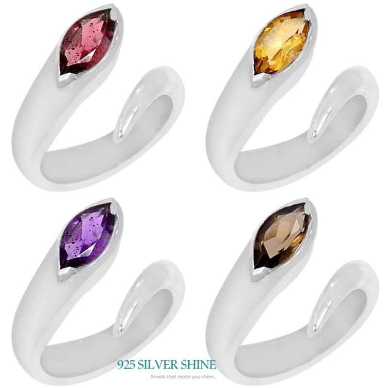 Sterling Silver Citrine adjustable Rings 925SR066-3_1